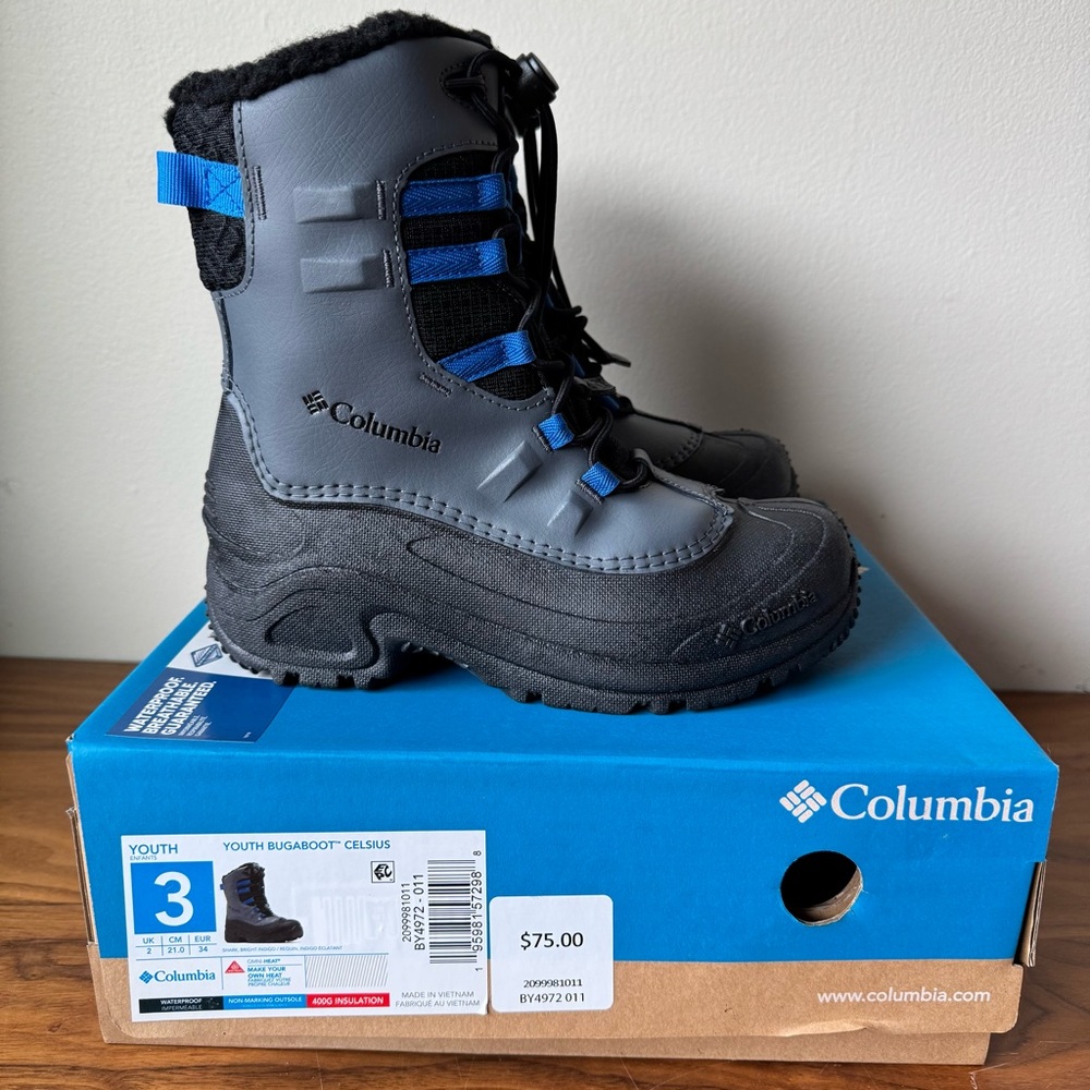 BRAND NEW Columbia Youth / Big Kids Bugaboot Celsius waterproof winter boots 3